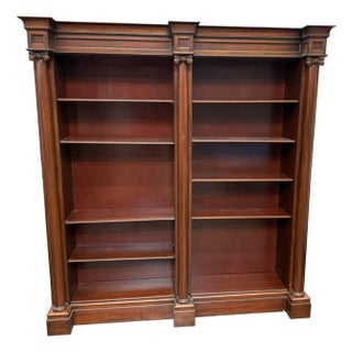 Vintage Cherry Wood Classical Bookcase For Sale