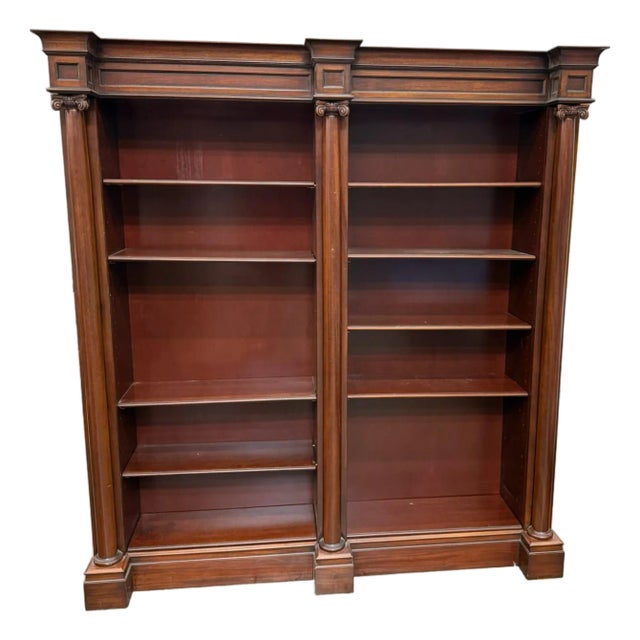 Vintage Cherry Wood Classical Bookcase For Sale