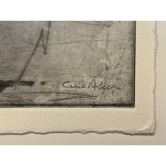 Postmodern Curt Asker (1930-2015), Abstract Etching, 2/3, Eye Catching, Uniquely Embellished, Signed For Sale - Image 3 of 5