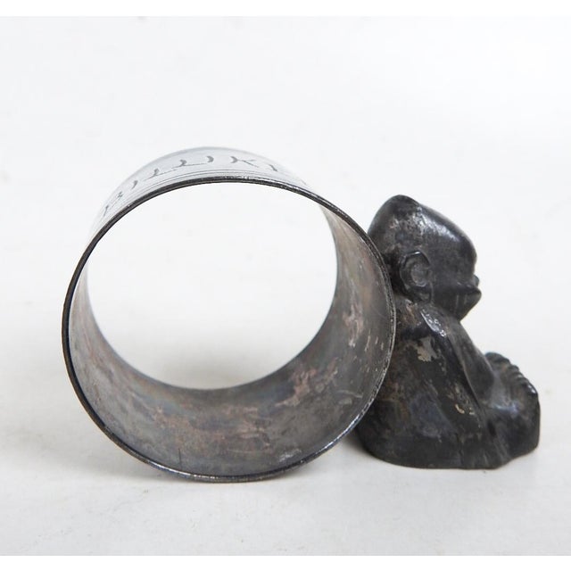 Early 20th Century Antique Figural Billiken Silverplate Napkin Ring For Sale - Image 5 of 7