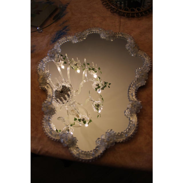 Vintage Venetian Mirror with Small Flowers, 1950 For Sale - Image 15 of 18
