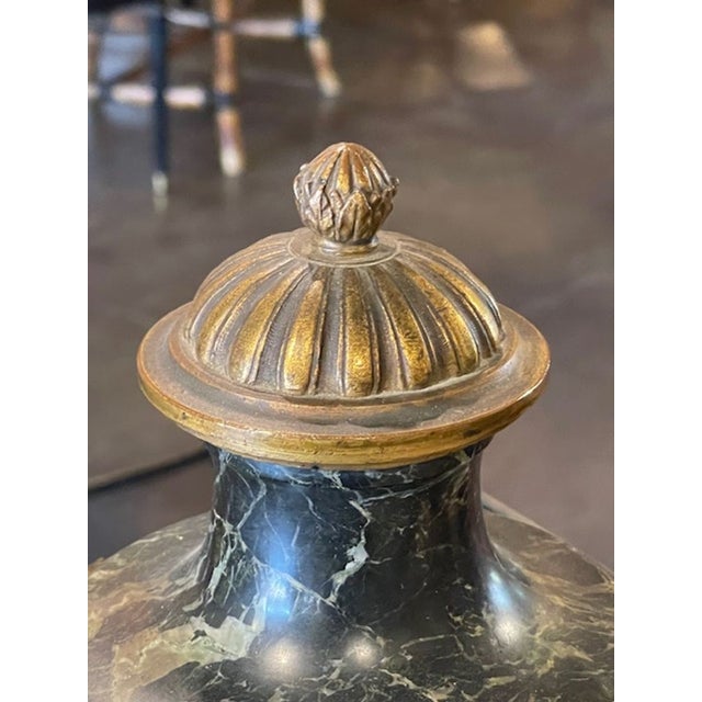 Pair of 19th Century French Marble and Bronze Cassolette For Sale In Dallas - Image 6 of 9