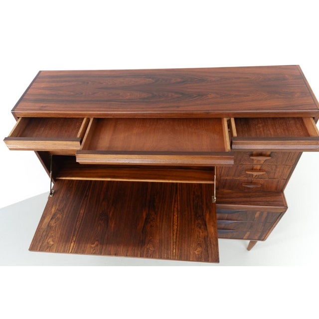 Modern Danish Rosewood Secretary Desk attributed to Erling Torvits, 1960s For Sale - Image 12 of 18