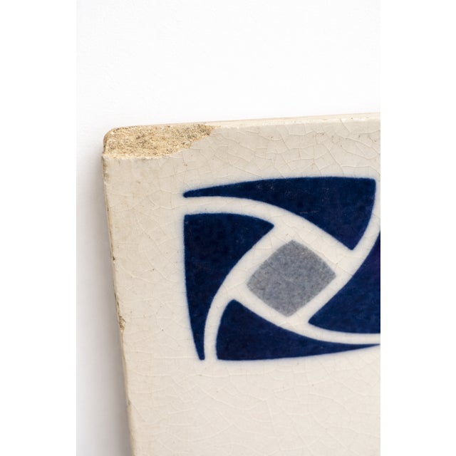 Geometric Art Nouveau Jugendstil Somag Ceramic Tiles from Meissen, 1890s, Set of 2 For Sale - Image 5 of 7