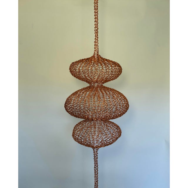 Handmade Copper Wire Sculpture Inspired by the Handwoven Technique of Ruth Asawa #26 For Sale In Los Angeles - Image 6 of 7