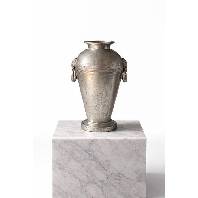 1930s Art Deco Swedish Pewter Vase by Guldsmedsaktiebolaget GAB, 1938 For Sale - Image 5 of 9