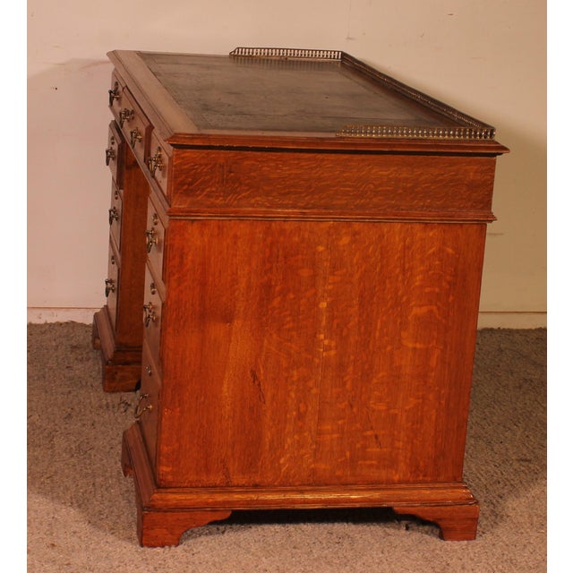 Tan 19th Century Oak Drawer Desk For Sale - Image 8 of 15