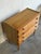 1960s Vintage Small Oak Dresser With 4 Drawers Sunburst Knobs and Tapered Legs Denmark 1960s For Sale - Image 5 of 12