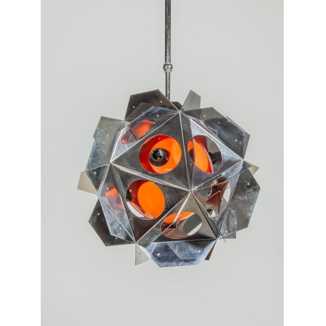 Space Age Geometric Orange Pendants in the style of Bruno Munari, 1990s, Set of 2 For Sale - Image 16 of 18