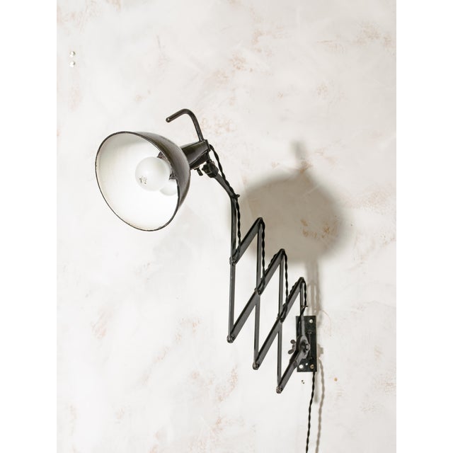 Metal Scissor Wall Lamp by Wilhelm Bader Wagenfeld, 1930s For Sale - Image 7 of 13
