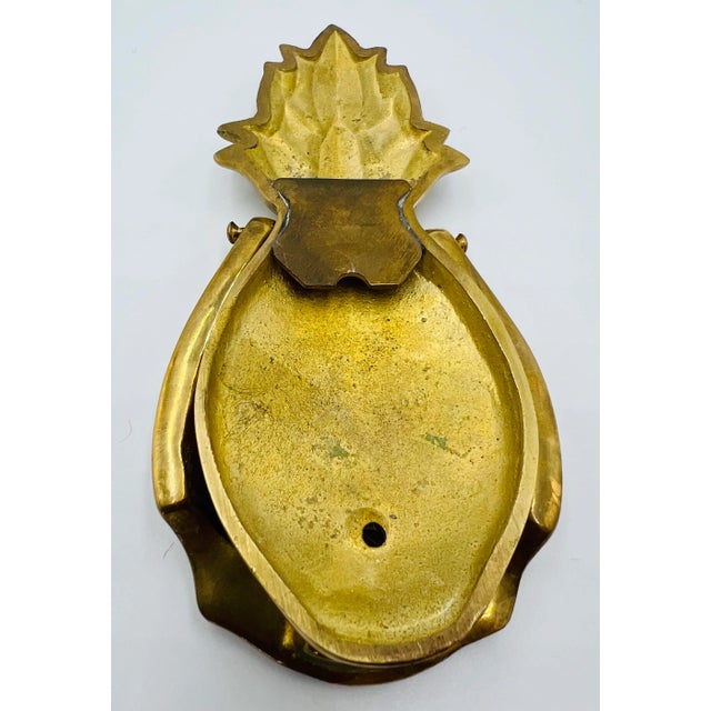 1980s Vintage Brass Pineapple Welcome Door Knocker For Sale - Image 5 of 5