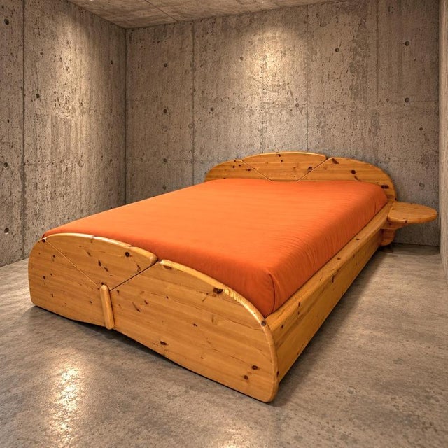 Vintage Double Bed in Pine, 1980s For Sale - Image 4 of 7