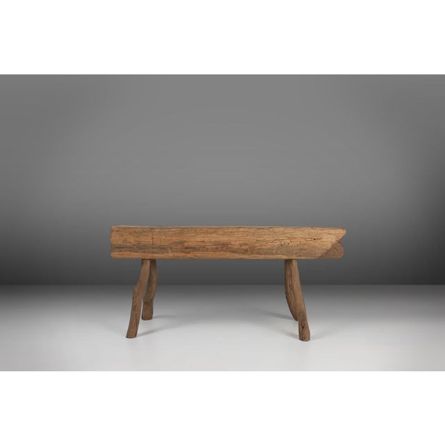 Rustic Tree Trunk Bench, 1850s For Sale - Image 5 of 12