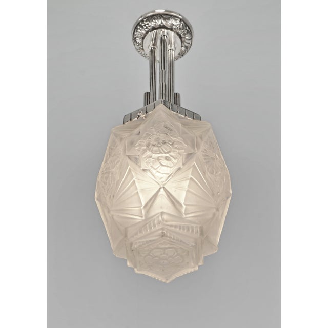 Art Deco French Art Deco Pendant Light by Jean Gauthier Ejg 1930 France For Sale - Image 3 of 12