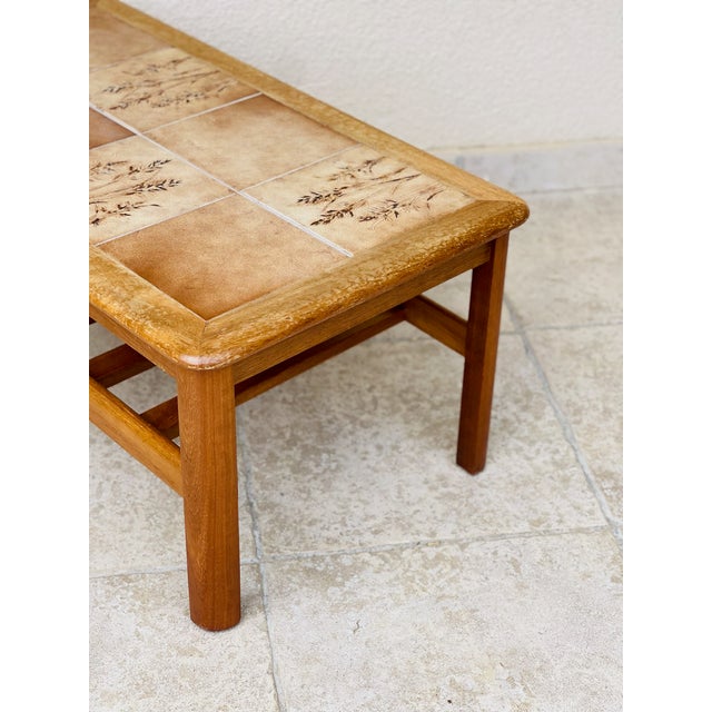 1960s Vintage Teak and Ceramic Coffee Table, 1960 For Sale - Image 5 of 10
