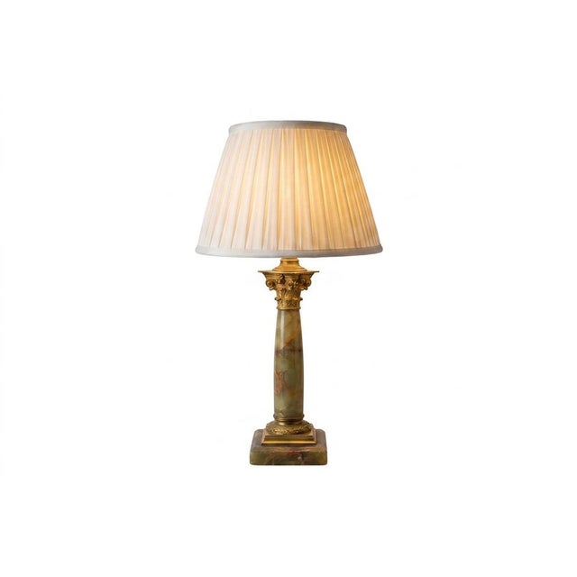Antique Onyx Column Table Lamp with Gilt Bronze, France, 1890s For Sale - Image 12 of 12