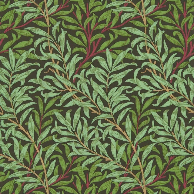 Morris & Co Willow Bough Wallpaper in Bitter Chocolate For Sale