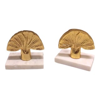 Vintage Mid 20th Century Palm Leaf Bookends - a Pair For Sale