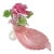 Vintage Murano Barovier Toso Pink Gold Flecks Italian Art Glass Leaf Bowl Vide-Poche With Mini Flower Pot Vase For Sale