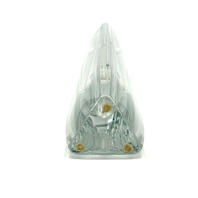 Mid 20th Century Vintage Art Deco Baccarat Crystal Bud Vase Triangular Faceted Design Signed Etched For Sale - Image 5 of 7