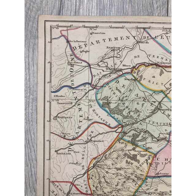 Early 19th Century The Department of the Rivers Eure and Loire Chart by Anton Friedrich Büsching, 1806 For Sale - Image 5 of 15