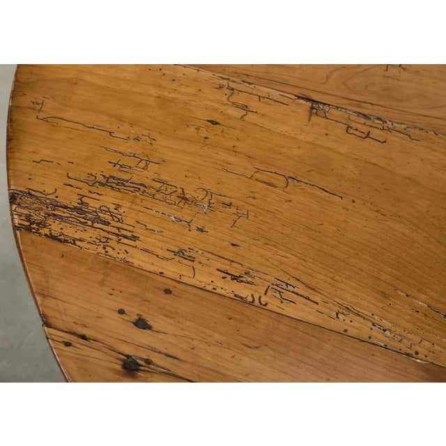 Country English Provincial Round Fruitwood Farmhouse Dining Table For Sale - Image 17 of 17