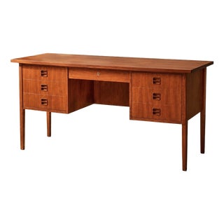 Vintage Danish Teak Freestanding Desk, 1960s For Sale