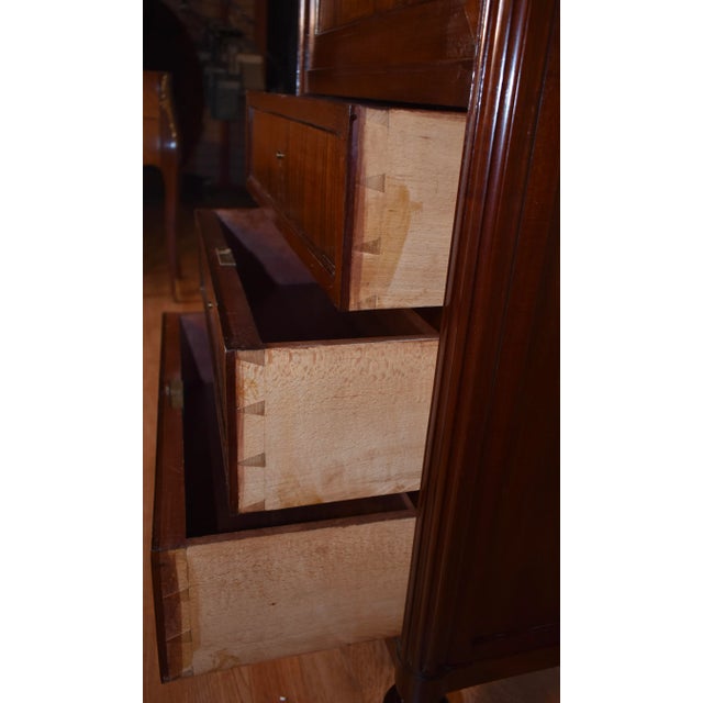 1900s Antique French Louis XV Dark Mahogany Secretary Desk Chest of Drawers For Sale - Image 10 of 13