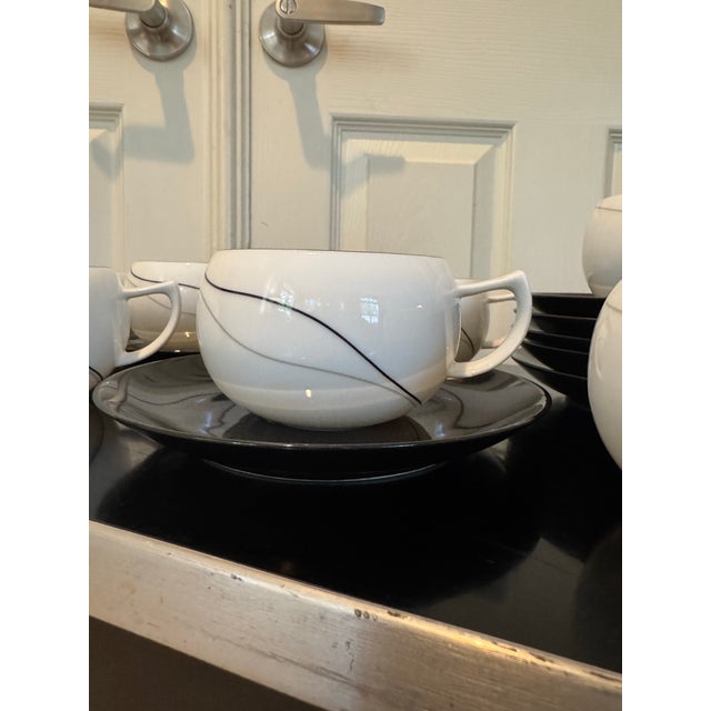 Postmodern Vintage 90s Postmodern Japanese Daniel Hechter Coffee/ Tea Service (For 8) For Sale - Image 3 of 12