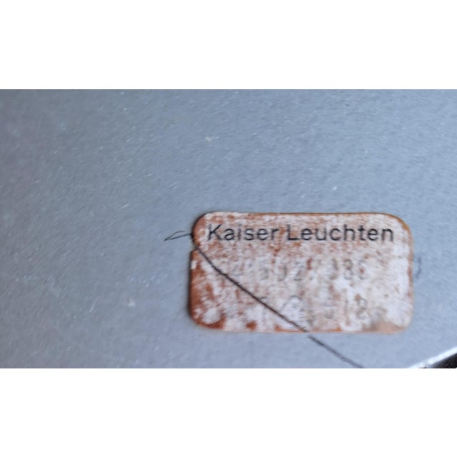 Silver Large Vintage Ceiling Lamp with Silver-Plated Metal Frame and Clear Relief Glass Shade from Kaiser-Leuchten, 1970s For Sale - Image 8 of 9