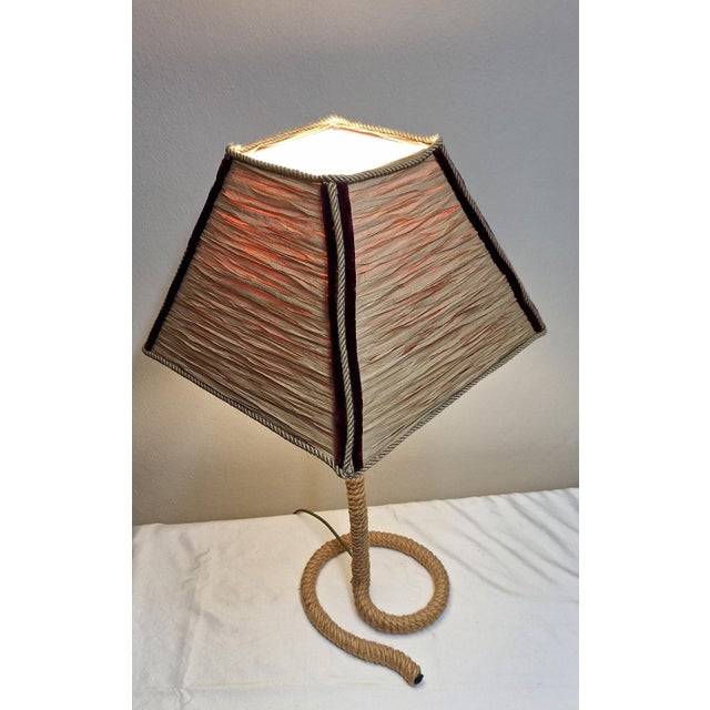 Vintage Rope Table Lamp with Handmade Raffia Shade from Lamplove, 1980s For Sale - Image 3 of 11