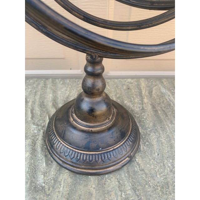 Metal Vintage French Country Iron Garden Armillary Sundial, Classic English Garden Decor For Sale - Image 7 of 10