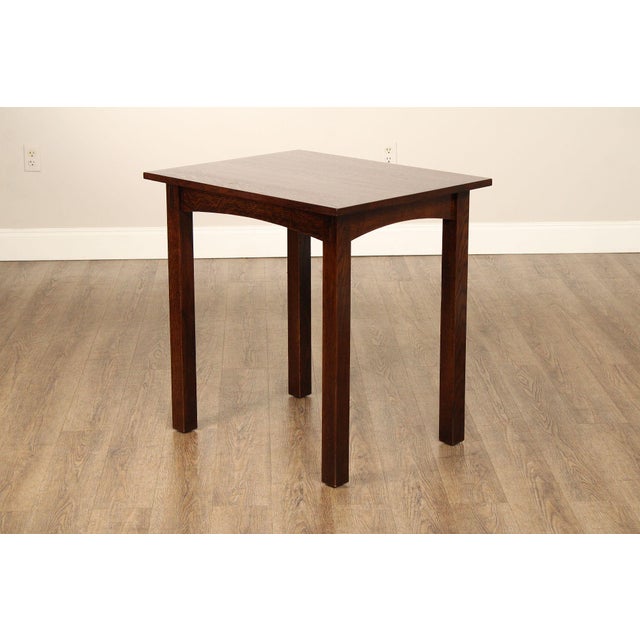 Stickley Mission Style Oak Side Or Writing Table For Sale - Image 12 of 12