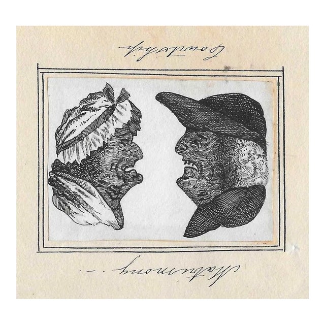 English Antique Double Portrait Courtship & Matrimony For Sale