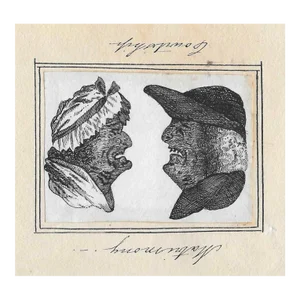 English Antique Double Portrait Courtship & Matrimony