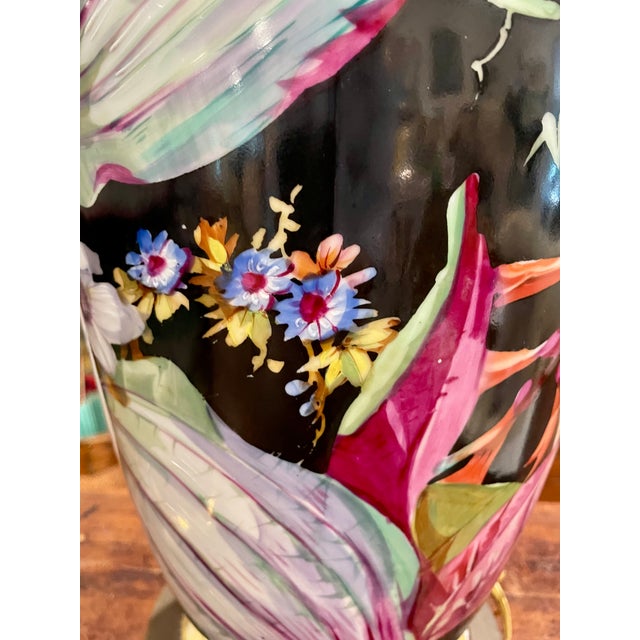 Ceramic Massive Pair of French 19thC Old Paris Porcelain Table Lamps. For Sale - Image 7 of 12