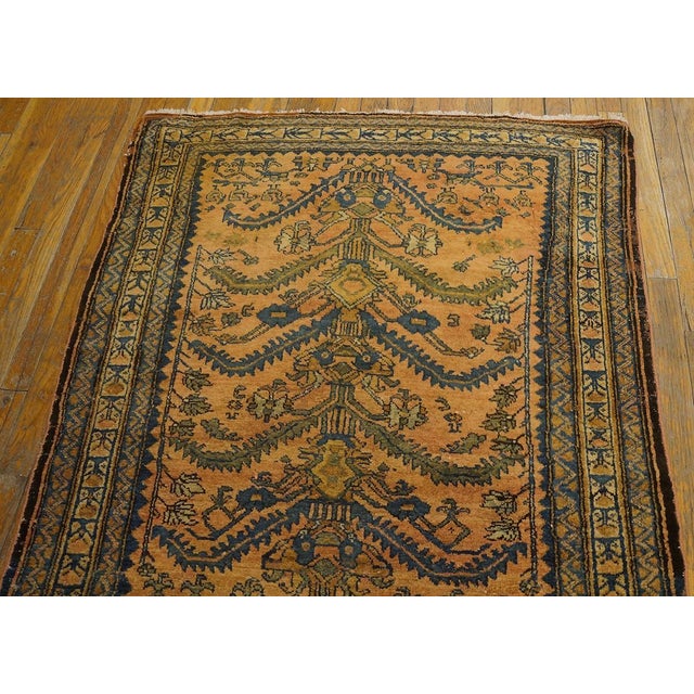 1920s Orange Salmon Tree of Life Antique Persian Lilihan Rug 3'5"x 4'2" Handknotted Wool Carpet For Sale - Image 11 of 11
