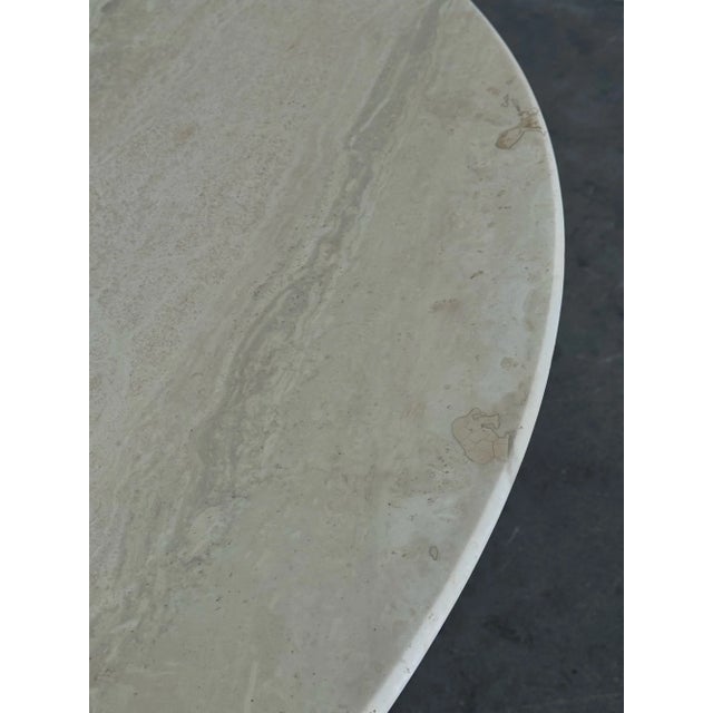 Vintage Travertine Pedestal Dining Table For Sale In Los Angeles - Image 6 of 10