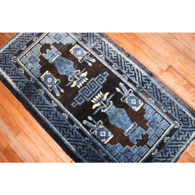 Chinese Blue Chinese Batou Rug rug no.j3475 For Sale - Image 3 of 7