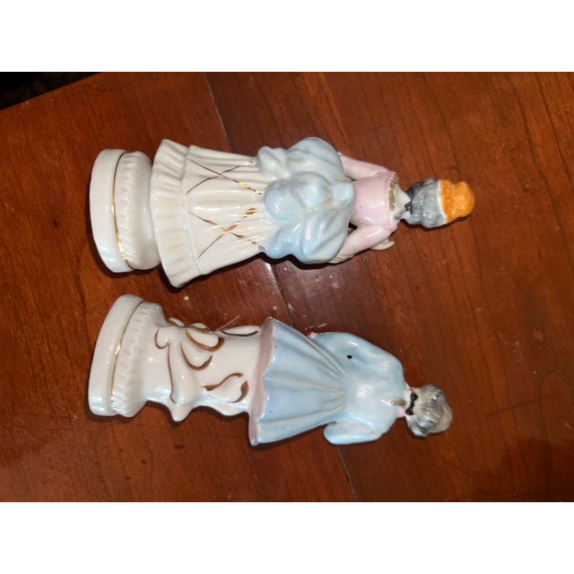 1940s Beautiful 8” Antique Figurines Porcelain From Occupied Japan Ww2 For Sale - Image 5 of 6