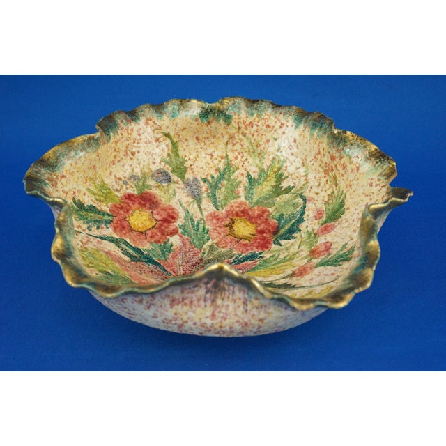 1940s Vintage Italian Ceramic Bowl Centerpiece by Saca Sesto Fiorentino, 1940s For Sale - Image 5 of 18
