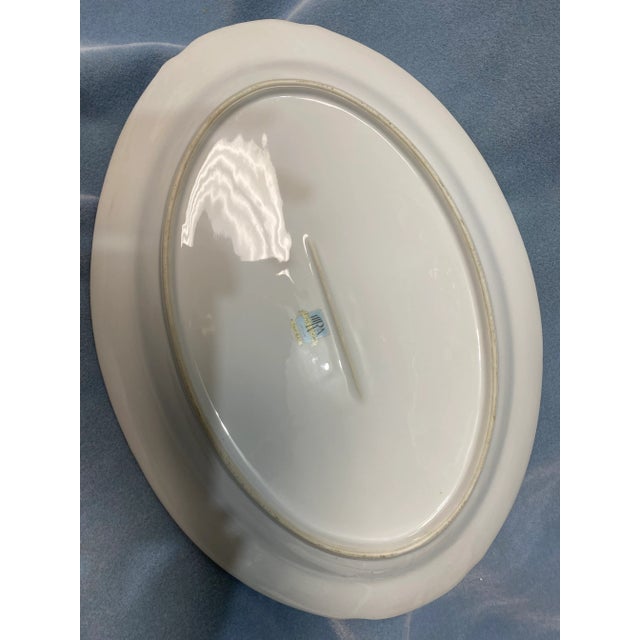 White 1940s Tah-Kay by Hira China Oval Serving Platter For Sale - Image 8 of 10
