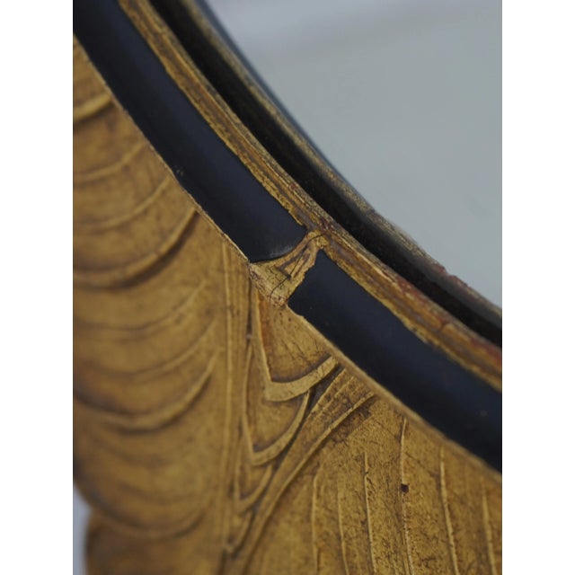 1920s Vintage Square Gold Leaf Finish Decorator Leaf Mirror For Sale - Image 5 of 9