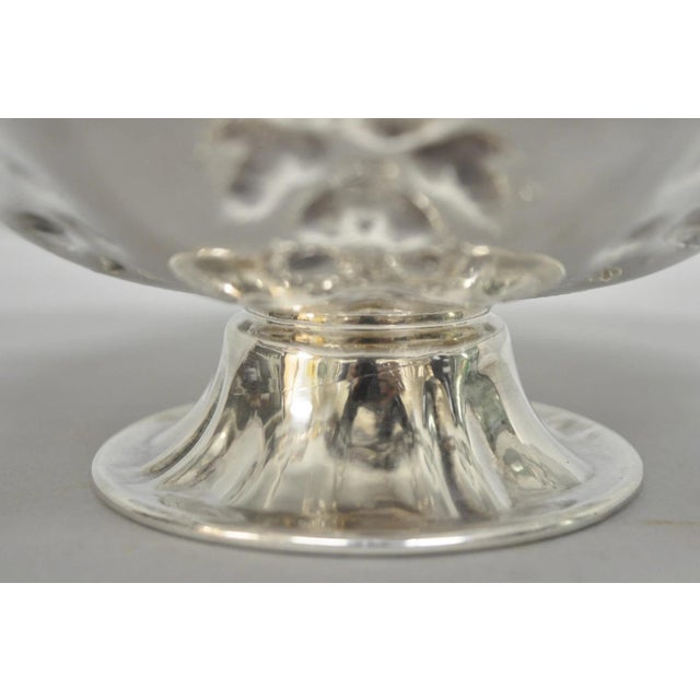 Silver 20th Century Victorian Silver Plated Grapevine Repousse Dessert Basket Fruit Bowl For Sale - Image 8 of 12