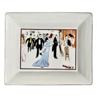 Vintage French Maxim’s De Paris Ceramic Catchall Ashtray Dish With Original Box For Sale