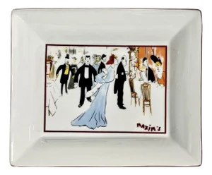 Vintage French Maxim’s De Paris Ceramic Catchall Ashtray Dish With Original Box