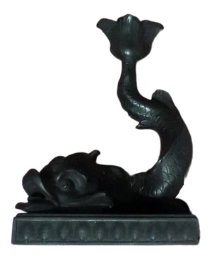 Early 19th Century Wedgwood Black Basalt Dolphin Candlestick