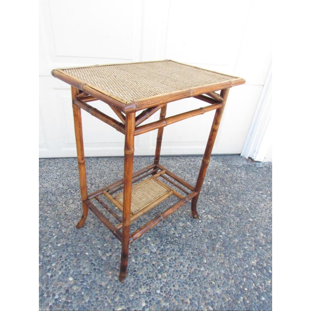 Wood Antique English Bamboo Table For Sale - Image 7 of 17