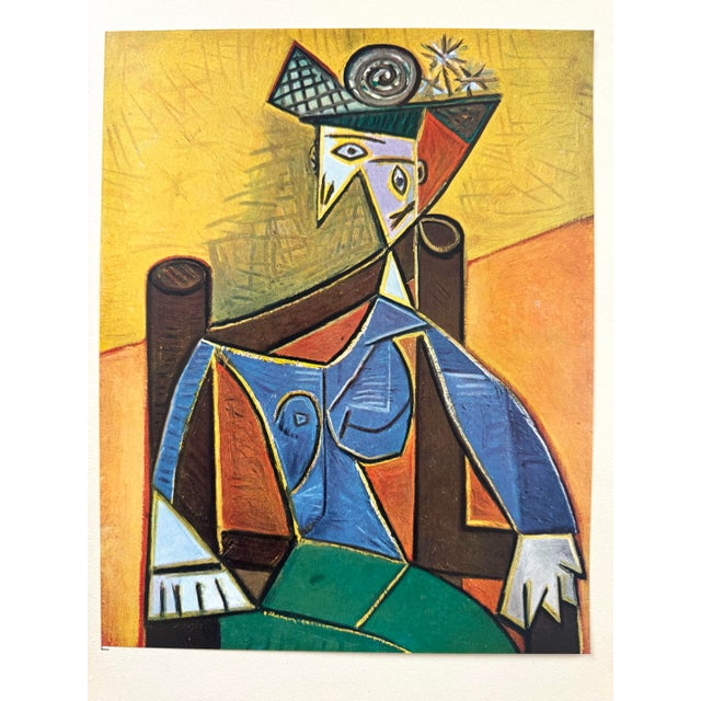 Mid-Century Modern Vintage Pablo Picasso Limited Edition Print Femme Assise Dans Un Fauteuil 1950 For Sale - Image 3 of 11