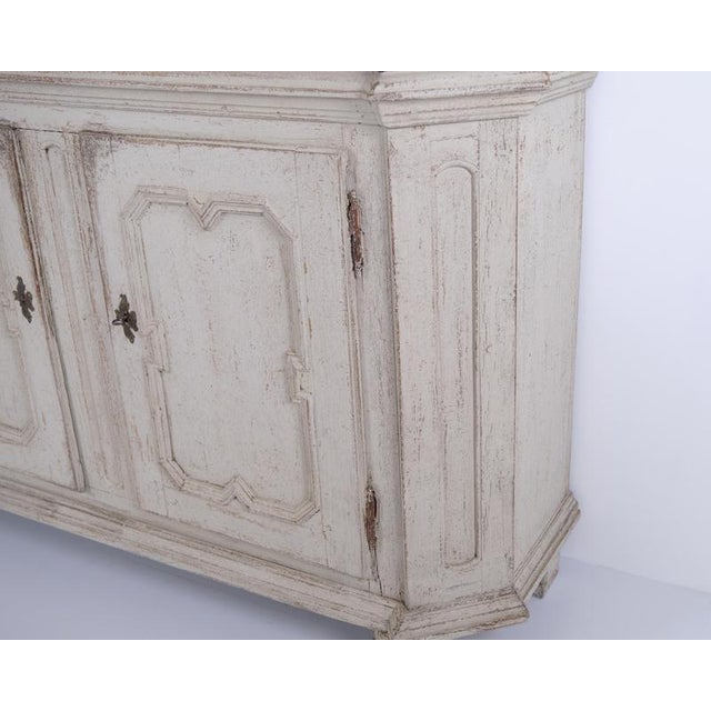 Antique German Painted Oak Display Cabinet with Glass Doors, 1790s For Sale - Image 14 of 17